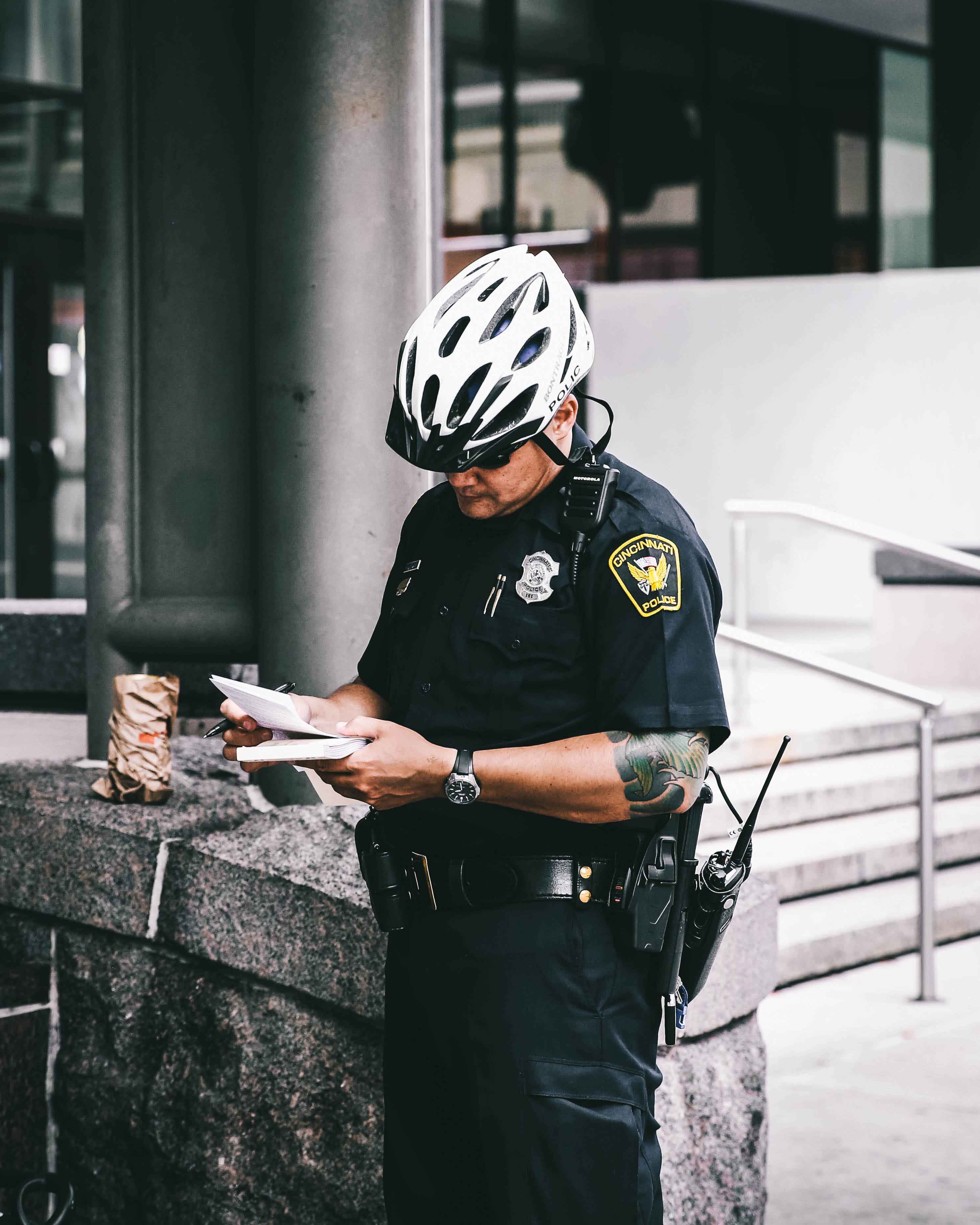 Cyclist police officer